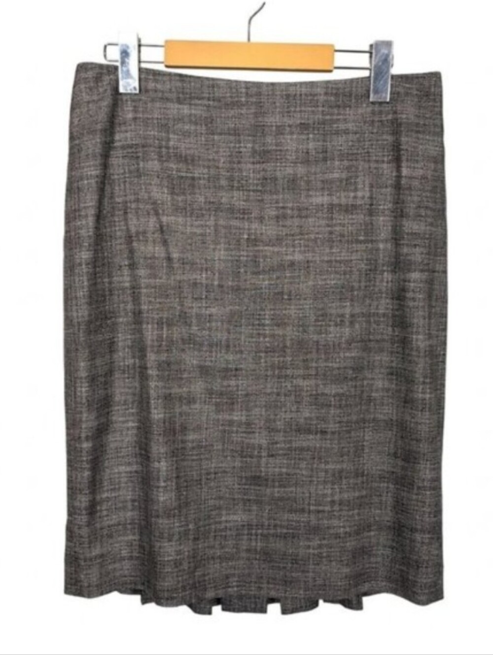 TEENFLO Pleated Hem Pencil Skirt Made in Canada Grey Textured Womens Size 8